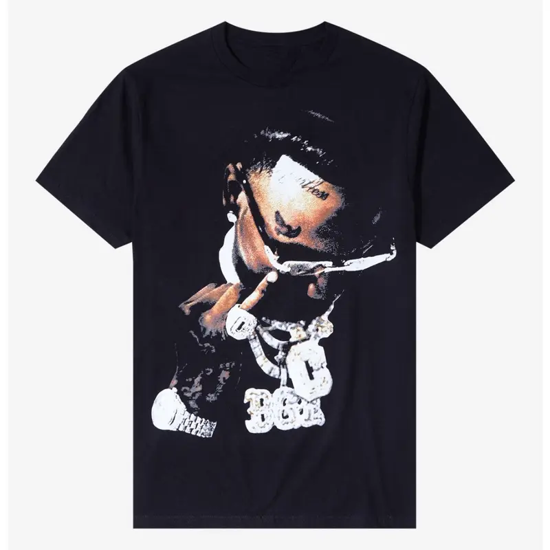Moneybagg Yo Bling Portrait T-Shirt, Rapper Shirt, Men's and Women's Gift T-Shirt, Hip Hop, Vintage Style, Trendy Clothing, High Quality, Sports, Gift for Friends, Street Style, Multicolor from S to XL, TiktokShop .
