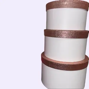 KHLOES FLORAL SUPPLIES 3 pc Floral Box Set 10x10x6 with Glittering Bands Elegant Design for Floral Arrangements