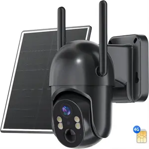 Solar-Powered 2K Security Camera with 360° Panoramic View, Color Night Vision, PIR Motion Sensor, Weatherproof, No WiFi Required, 4G LTE Cellular Surveillance