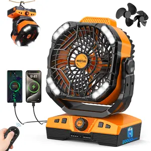 WESTTREE  Portable Camping Fan 20000mAh Rechargeable, 270° Oscillating Battery Fan with LED Light & Hook, USB Powered for Outdoor Tent & Travel personal fan industrial cooling handheld design Multifunction Fan Led Lighting Fan fans fan for bedroom