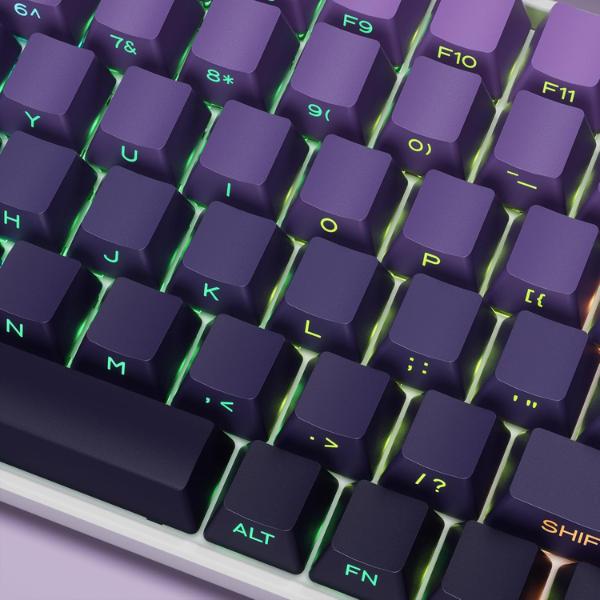 XVX Side Print Keycaps Shine Through Double Shot PBT Keycaps Custom Key Caps 60 65 75 100 Percent Gradient Purple 136 Keys Set OEM Profile Minimalist Style for Cherry Gateron MX Switches Keyboard