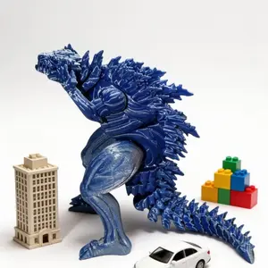 1 3D-printed Godzilla figurine, a fierce Godzilla statue—made from classic multi-color printed plastic, perfect for home decor, party gifts, holiday decorations, and fun designs. Ideal for home/office/Valentine’s Day/Thanksgiving decorations,