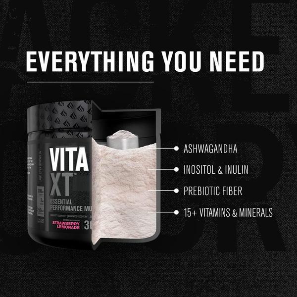Vita XT Performance Multivitamin Powder for Men – With KSM-66 Ashwagandha, Prebiotic Fiber & Essential Vitamins (A, C, D, K, B6, B12 & More) – Fruit Punch, 30 Servings