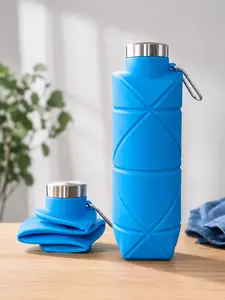 Collapsible Silicone Water Bottle 20oz, Leakproof Foldable Water Bottle for Travel, Gym, Hiking & Camping, BPA-Free Reusable Sports Water Flask
