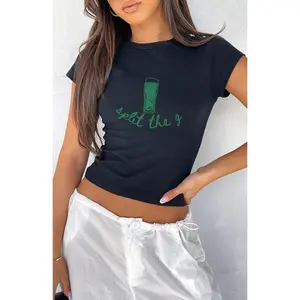 Split the G St Patrick's Day Baby Tee, Funny Beer Crawl Shirt, Y2K St Paddys Crop Top, Cute Lucky Girl Irish TShirt, Saint Pattys Parade
