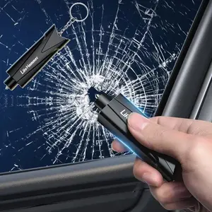 Multifunction Car Emergency Escape Tool, 3 In 1 Car Window Breaker Hammer & Seatbelt Cutter & Keychain, Auto Vehicle Safety Accessories, Survival Equipment Set, Emergency Survival Kit, Emergency Survival Kit Supplies
