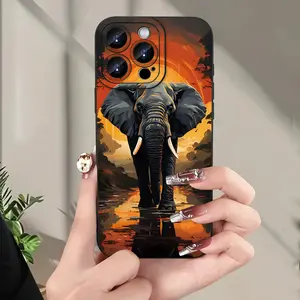 A creative elephant pattern phone case, TPU shockproof full protection case, suitable for iPhone 17/16/15/14/13/12/11 PRO MAX PLUS AIR E XS and PROMAX MINI, an ideal gift for friends and family, MS2142