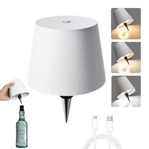 2025 New Wireless Bottle Lamp - LED Bottle Lights for Liquor & Wine Bottles, Cordless Lampshade, Whiskey Bottle Top Light, Bottle Stopper Night Light Kit, Rechargeable 3-Tone Touch-Dimmable