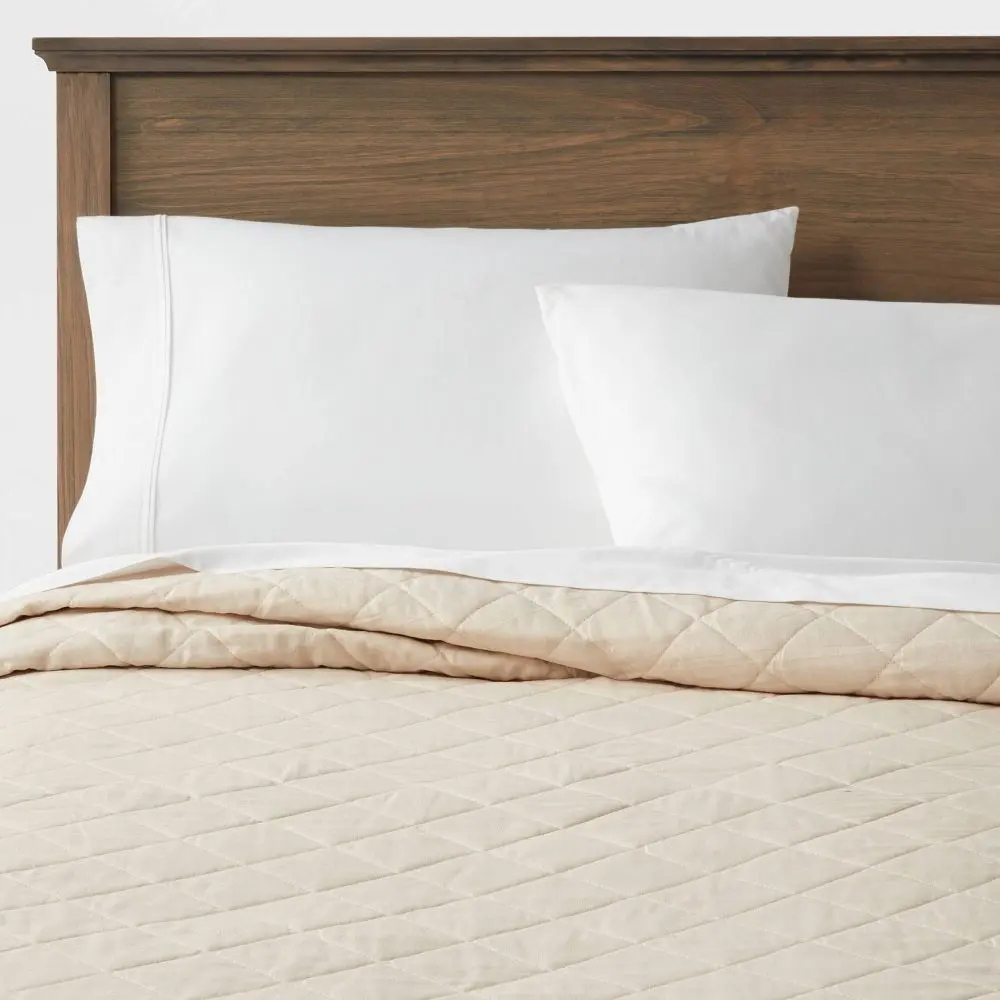 Diamond Stitch Cotton Linen Quilt - Threshold