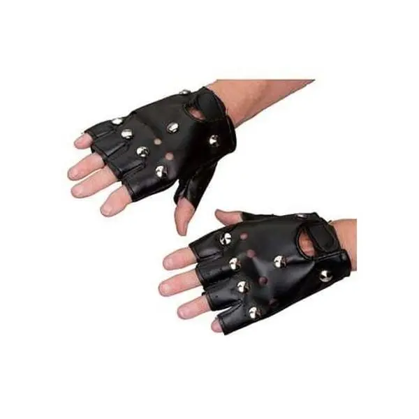Adult Studded Biker Costume Gloves