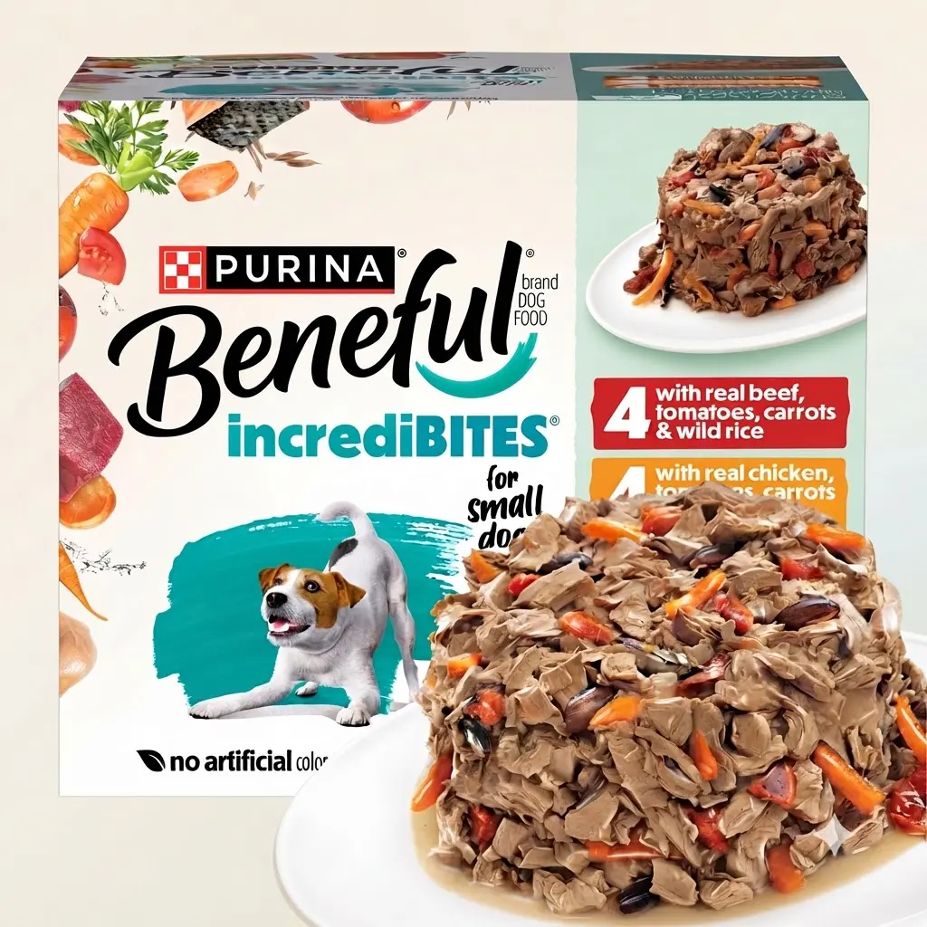 Purina Beneful Small Breed Wet Dog Food Variety Pack IncrediBites Real Beef Chicken Salmon 3 oz Bite Size Small Dogs