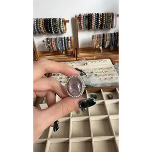 S925 Sterling Silver Moonstone Decorated Ring, Fashion Accessories for Women & Girls, Trendy All-match & Exquisite Jewelry for Birthday Gift, Polished Gemstone