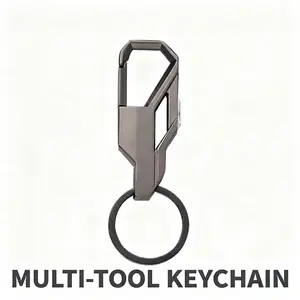 Luxury Business Stainless Steel Keychain with Box Cutter - Multi-Functional Tool Keyring for Office & Daily Use, Portable Accessories for Unpacking Parcels (100 chars)