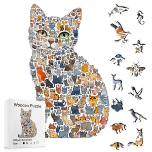 Cute Cat Kaleidoscope • Difficult shaped wooden puzzles, Difficult shaped puzzles, fun shapes, intricate details and rich colors, decompression toys, fun little things