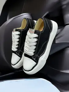 Couples and High Version Canvas Sneakers, Casual Low Top Sports Shoes for All Seasons, Stylish Patchwork Design for Everyday Wear Rubber