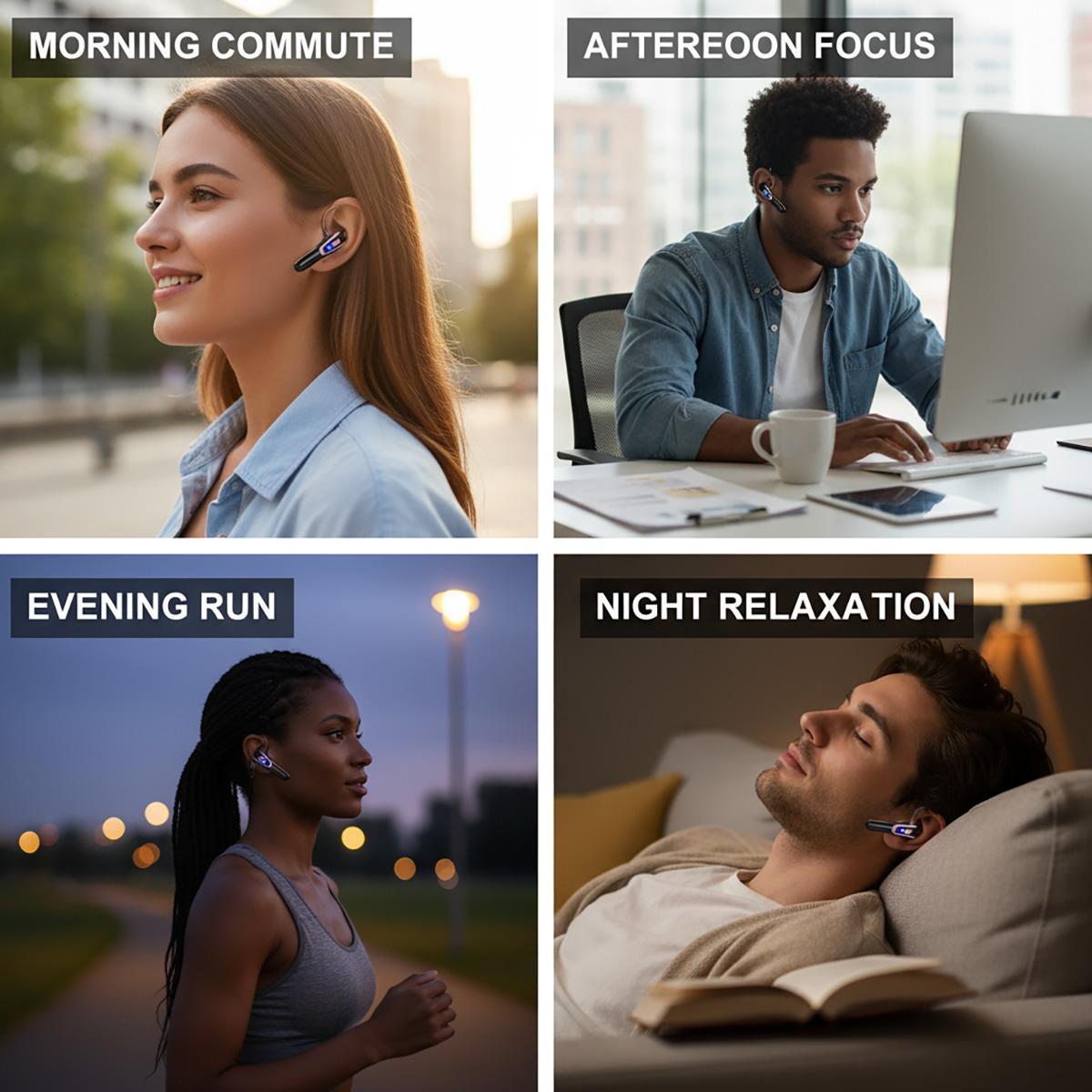 YUEYINOK Noise Cancelling Headphone with Clear Calls, Strong Stable Connection, Hands-Free Driving & Work, Lightweight Comfortable Fit for All-Day Use