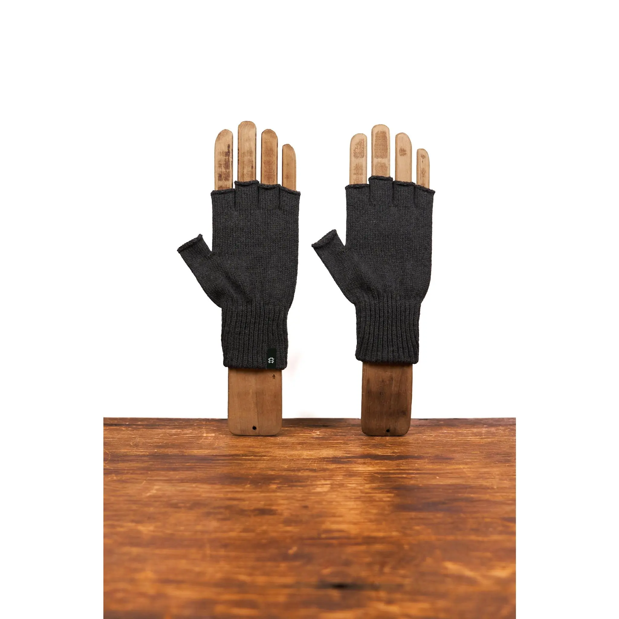 NEW Charcoal Merino Wool and Recycled PET Fingerless Gloves