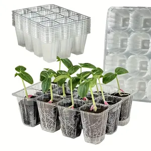 20 Sets of 240 Breathable Seed Trays | Suitable for Indoor and Outdoor Planting, Reusable Plastic Containers for Vegetables, Flowers, and Herbaceous Plants - Lightweight and Contemporary Style