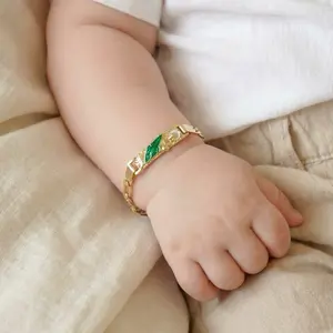 Saint Jude Gold Laminated 14k Bracelet for Kids 6 Inches Length Fashionable Religious Jewelry with Saint Jude Thaddeus Image