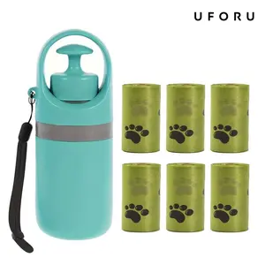 UFORU Portable Pet Poop Scooper with 6 Count Dog Waste Bag Holder & Dispenser for Outdoor Use Compact Design Essential Pet Supplies #SummerWins#DFYD