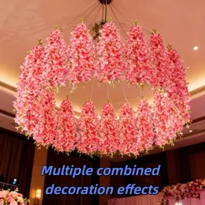 60pcs of Simulated Violet Pink Vines, Artificial plants, Artificial Flowers, Artificial Hanging Flower, with a Realistic Touch, Suitable for Outdoor Courtyards, Wedding Arches, Ceiling Decorations. Ideal for Hotel Themed Events, Crafts, Photography Props