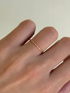 14k Thin Twisted Stacking Band - Size 7