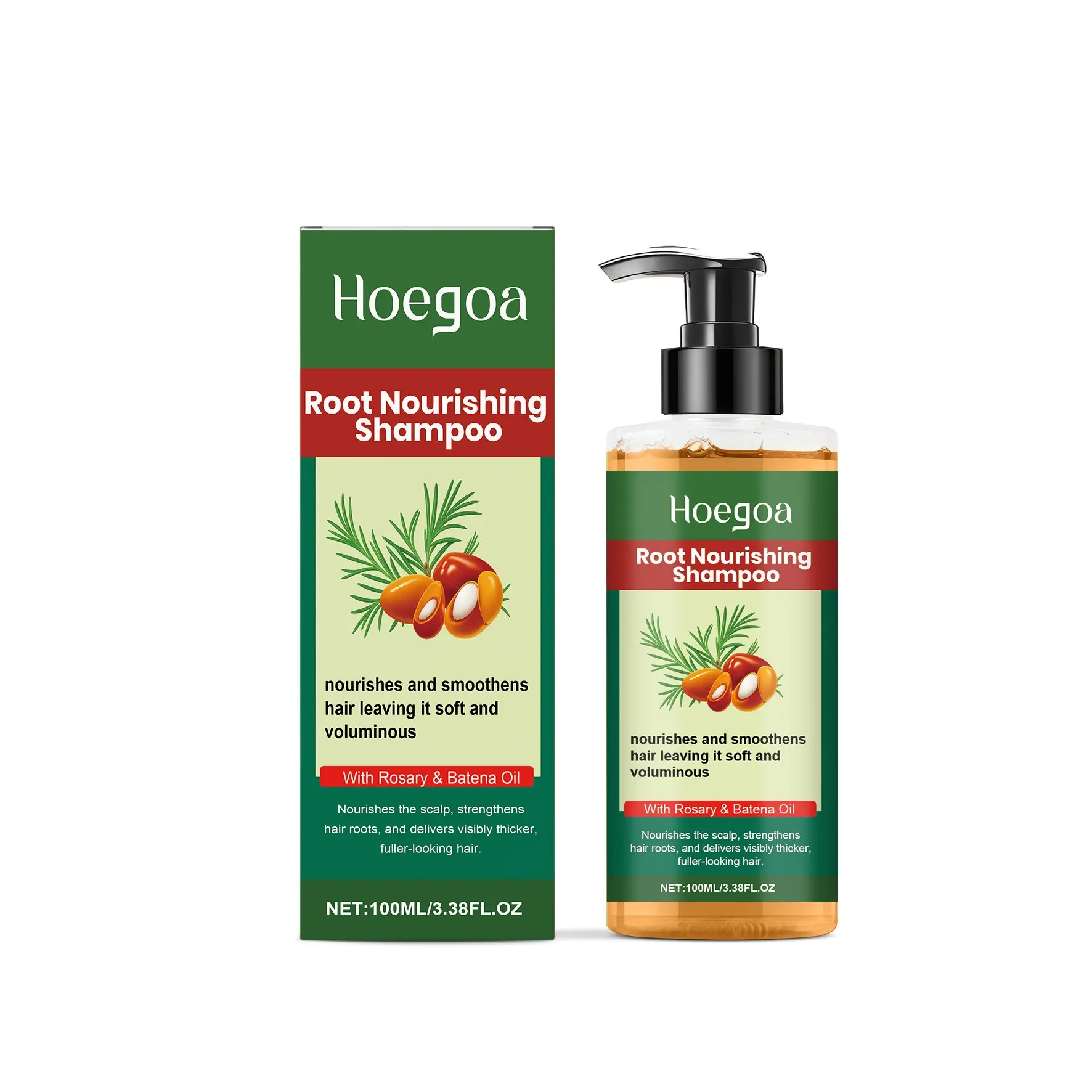 Hoegoa Plant-Based Moisturizing Shampoo, Gentle Cleansing, Nourishes Hair, Lightweight Natural Shine, Smooth Texture, Softening Shampoo, Haircare