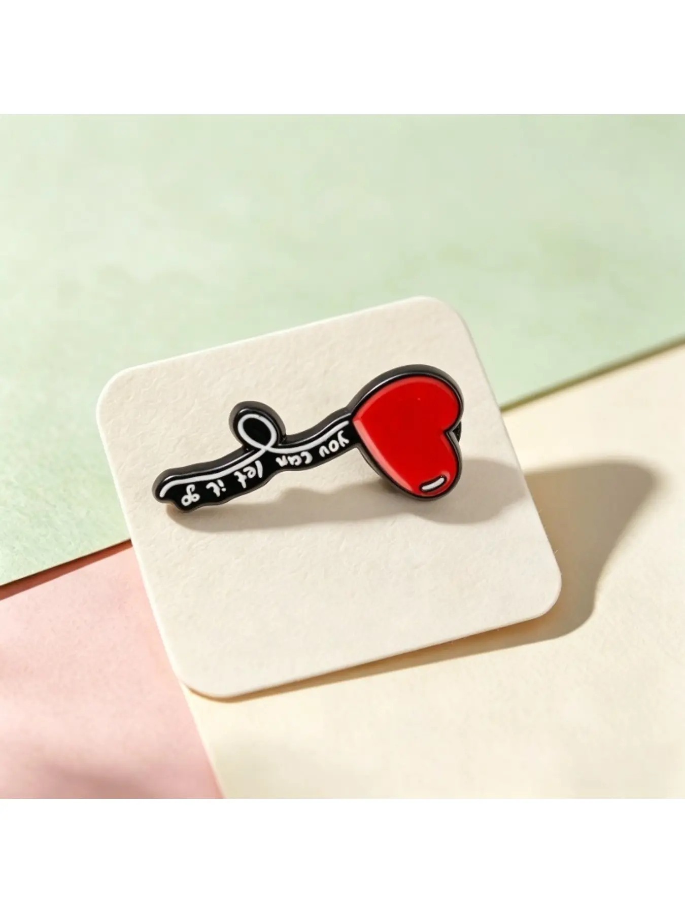 Red Heart Alloy Enamel Pin with “you can let it go” Brooch Badge Accessories for Clothing Bag Enamel Lapel Pins
