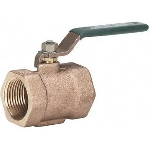 Milwaukee Bronze Body Pipe Ball Valve - 1/2" NPT Threaded Ends, Full Port, Bi-Directional, Lever Handle, 175 WOG, Model BB2-100-12, UNSPSC: 40141607, UPC: 697988118843