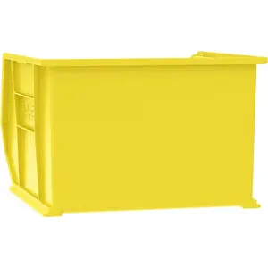 3-Pack Plastic Storage Bins, Space-Saving Stackable for Garage, Pantry & Craft Organization, 18" x 16" x 11", Yellow Boxes Organiser snackle container