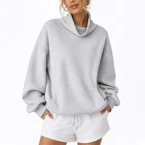 Yimoon Womens Fleece Sweatshirts with Pockets Oversized Turtleneck Pullover Trendy Long Sleeve Tops Fall Fashion Shirts