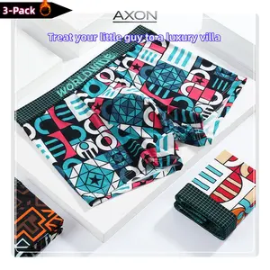 【3pcs】Treat your little guy to a luxury villa；Treat Your Little Buddy Luxury Grid Print Ice Silk Boxers Breathable Antibacterial No Roll Waistband；Men's Grid Print Ice Silk Boxers Breathable Mesh Crotch Antibacterial No Rolling Waistband