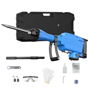 2200W Demolition Jack Hammer Electric Concrete Breaker Heavy Duty, Corded Power Rotary Hammer Drill with 2 count Chisel Bit Chipping & Case