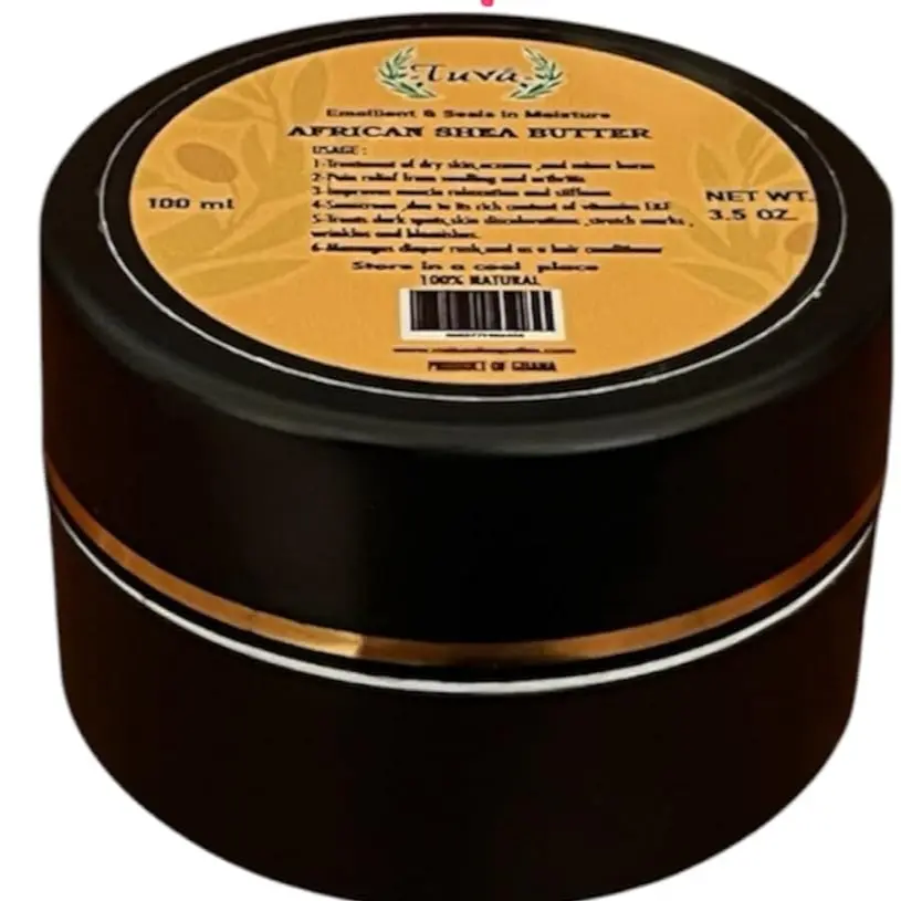 Aiva Raw African Shea Butter 100% Natural Strawberry Scented Unrefined Fresh Moisturizer for Dry Skin 3.5 oz Soothing Restorative Body Face Eczema Relief