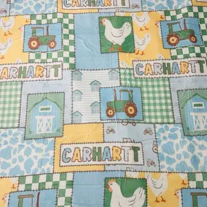 Boys C Farmhouse 50x60 Blanket with Tractor and Chicken Design