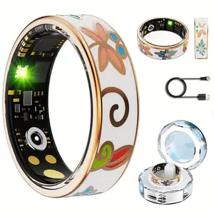 BrawRing R18 Smart Ring Health Tracker Fitness Sleep Monitor Wearable Water Proof Ring with Charging Case Magnetic For Women