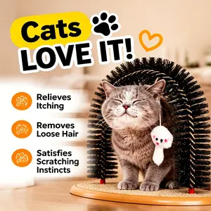 Interactive Cat Self-Groomer Arch Toy – Keep Your Indoor Cat Entertained, Scratching, Grooming, and Playing for Hours of Fun and Stress Relief