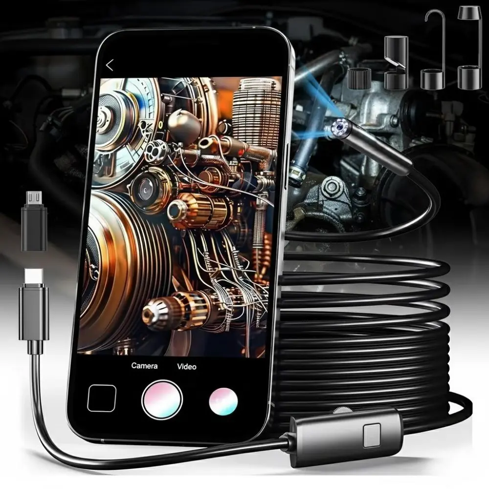 Industrial Borescope Inspection Kit, Diagnostic Tool, Dual Semi-Rigid ...