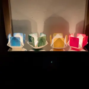 Mid-Century Inspired Glass Candleholder-Unique Home Decor-Housewarming Gift-Votive Candle-Tealight Candle Holder