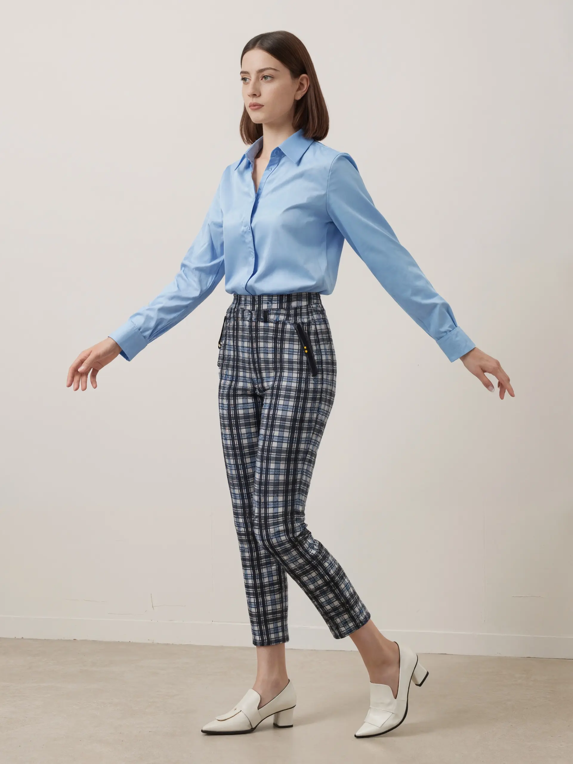 Women's Casual Striped Checkered Pencil Leggings, High Waisted and High Elastic with a Tight Fit for Everyday Wear, Stripes, Style, Checkered Stripe