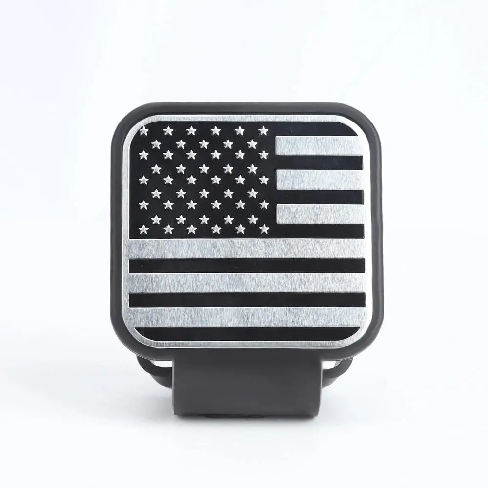 American Flag Metal Trailer Hitch Protective Sleeve - 2-in Receiver, Anti-Rust, Waterproof, Aluminum-Reinforced, Heavy-Duty Rubber, Easy Push-Fit Installation Truck Accessory
