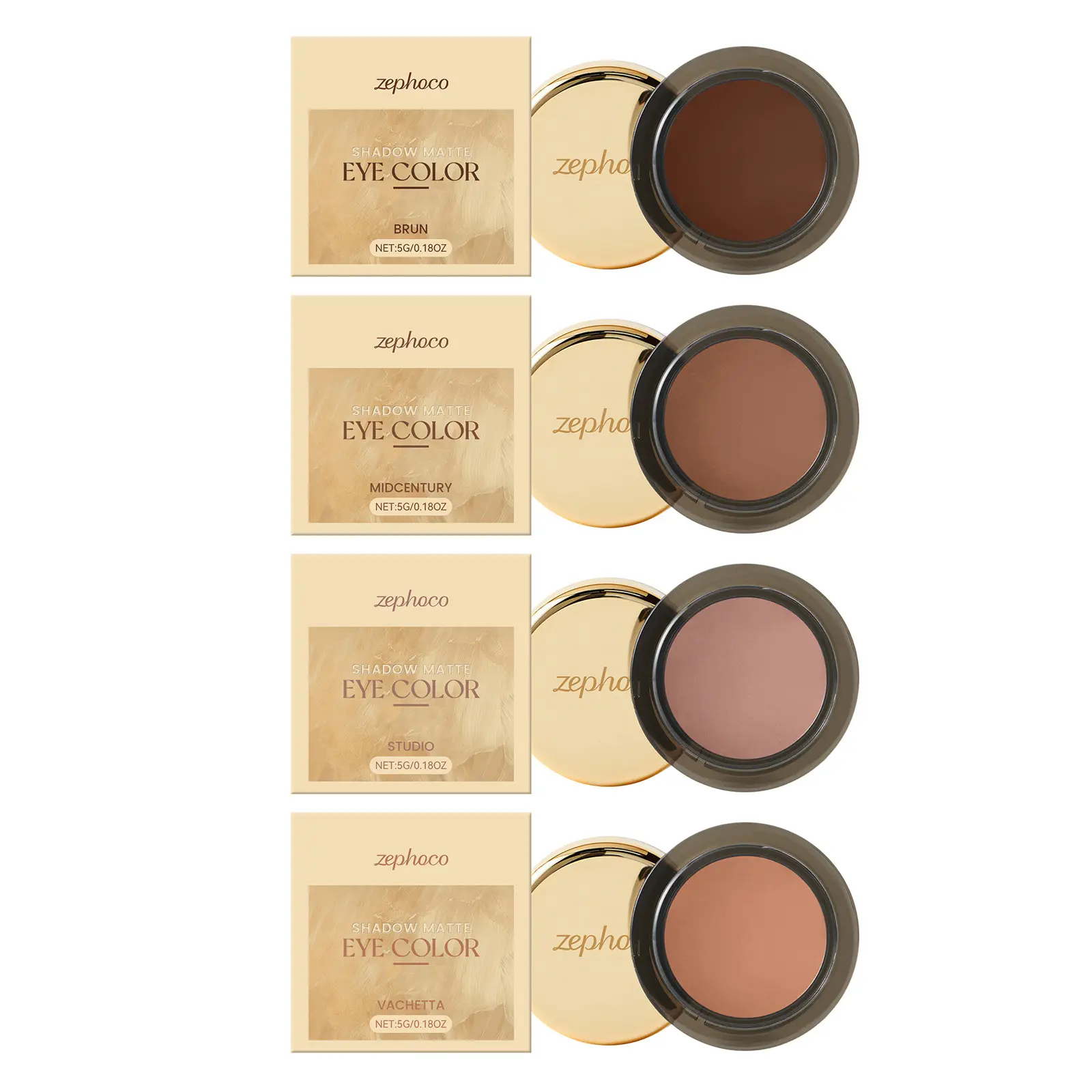 zephoco Waterproof  Smudge-Proof Matte Mono Eyeshadow - Richly Pigmented, Smooth Application Without Creasing, All-day Wear