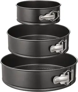 Springform Pan Set of 3 Non-stick Leakproof Round Cake Pan Set Includes 3 Pieces 6" 8" 10"