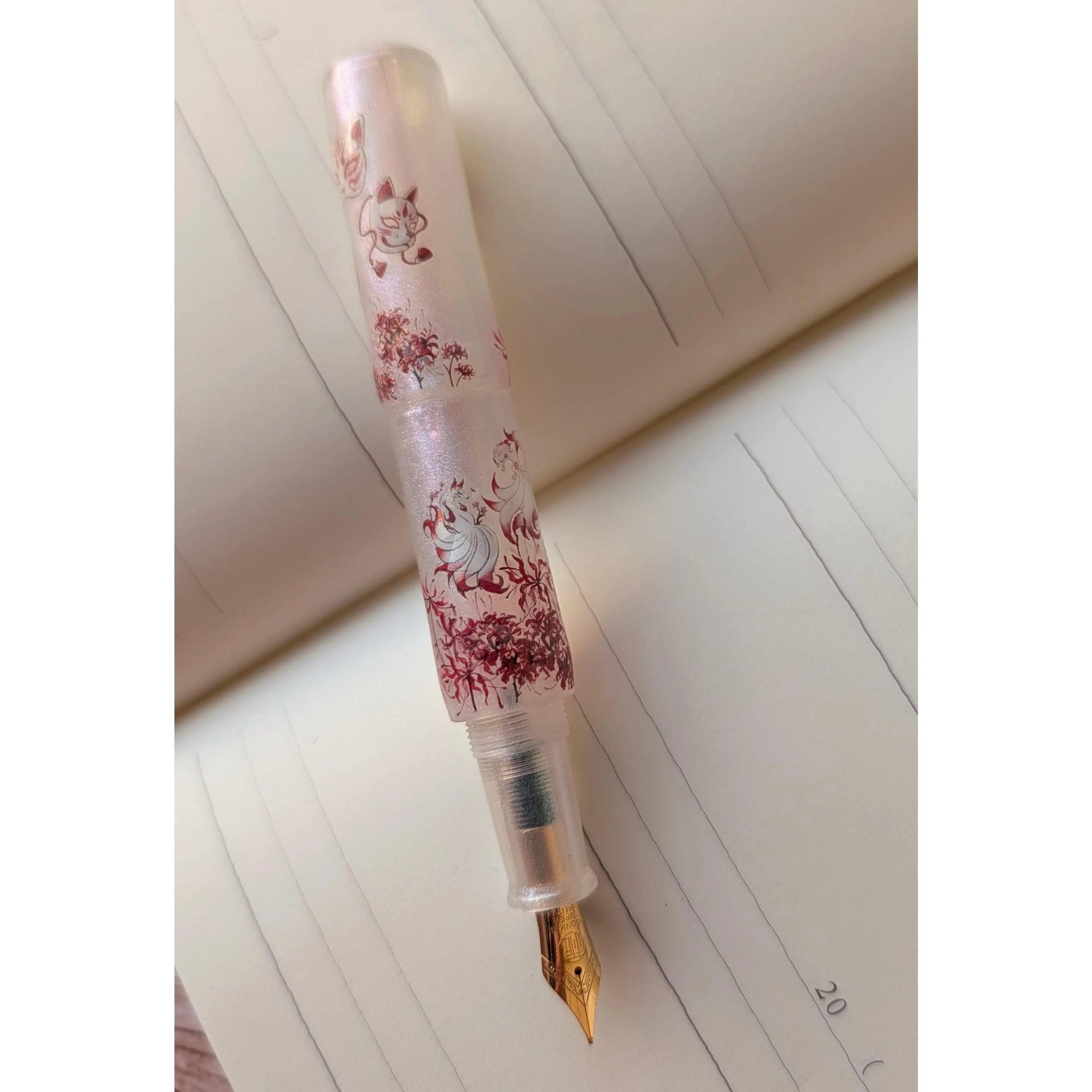 Kitsune Flash - Custom Fountain Pen Majohn Wancai Mini