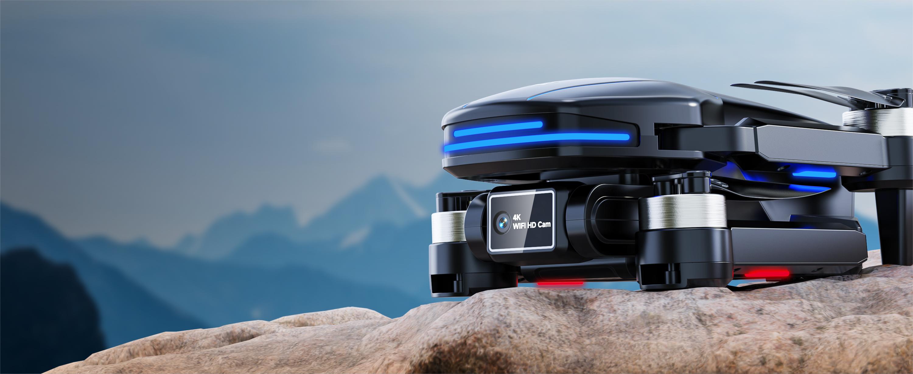 Drone with Camera 4K for Kids Adults, Brushless Motor Mini Foldable RC Drones with Propeller Guards for Beginners, One Key Take Off/Land, Voice Control, Anti-Lost Alarm, Gift Toys for Men Boys