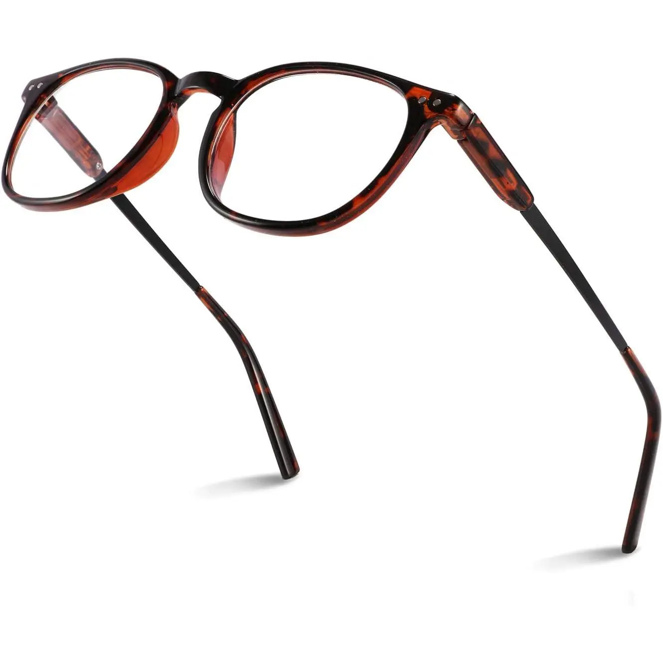 FEISEDY High Quality Classic Fashion Square Frames Eyeglass - Stylish Square Frames, Trendy Frames, Anti-Blue Light Blocking, Double Metal Studs, Unisex Computer Glasses B2706, Classic Fashion Glasses, High Quality Eyeglasses