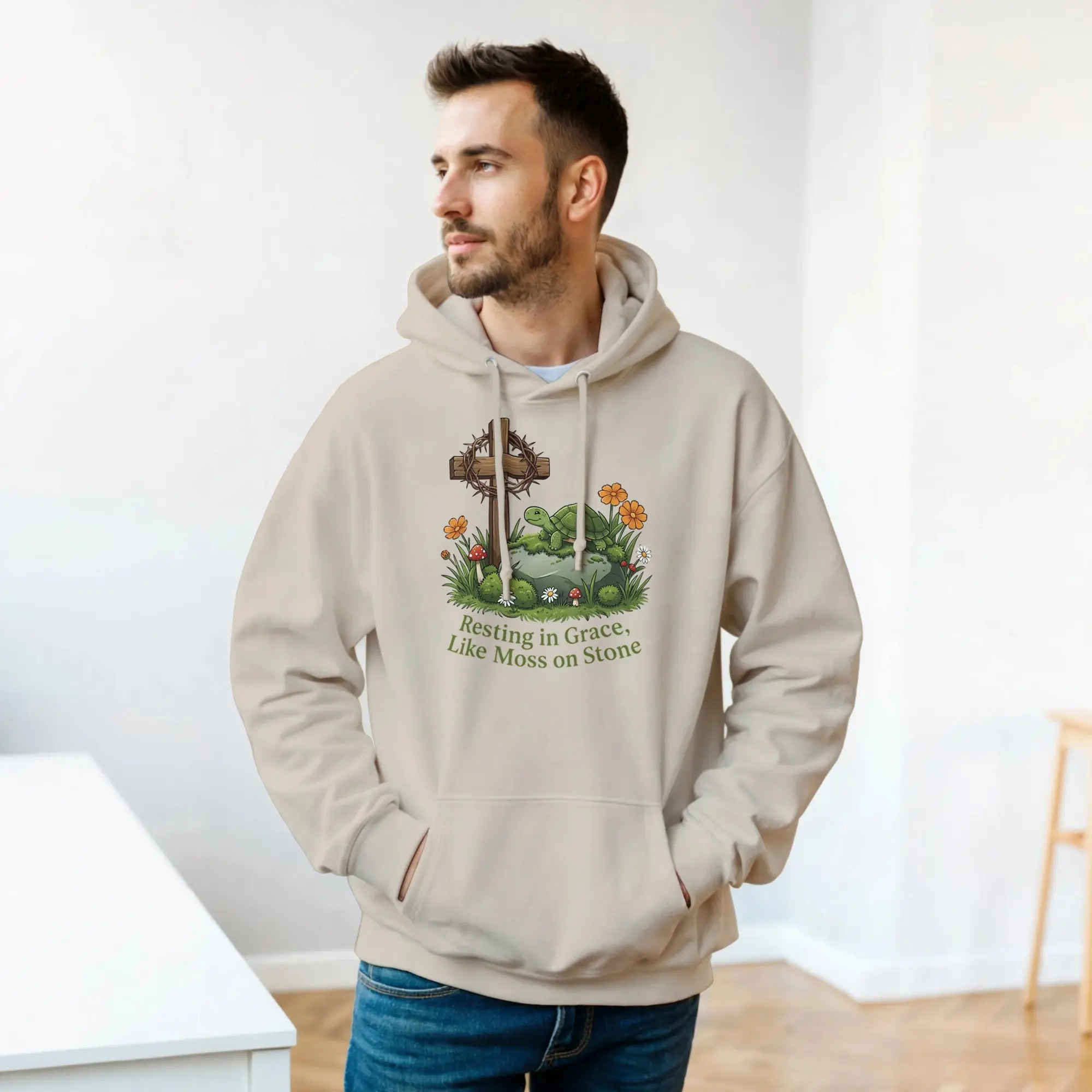 Resting In Grace - Classic Unisex Pullover Hoodie | Gildan® 18500 Cotton Fleece