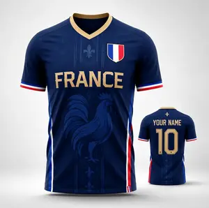 France Soccer WC 2026 "Custom Name" Vintage Jersey T-Shirt, France National Team Retro Soccer Fan Shirt, Personalized Name Number Football Tee, France Supporter Graphic Jersey, Unisex France Football Apparel, International Soccer Fan Tee