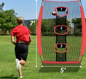 5X7FT Football Practice Catching Goal Punting Pitching Nets - Football Throwing Field Goal Kicking Net for Quarterbacks with Hooks Throwing Accuracy Passing Training Target Net Footballequipment