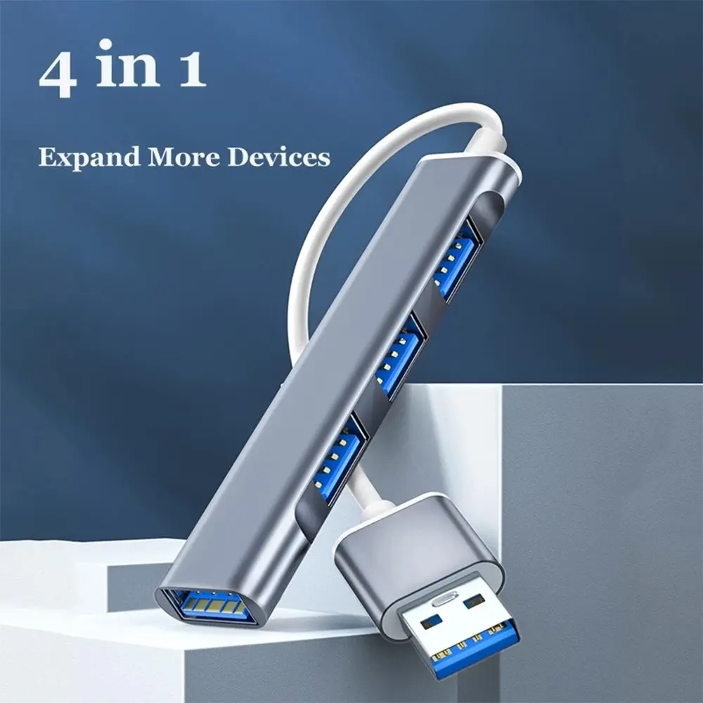 Laptop USB Extender Type-C to 4 Port USB 3.0 SplitterPlug-and-Play Multi-Device Compatible USB Hub USB Extension for Laptop